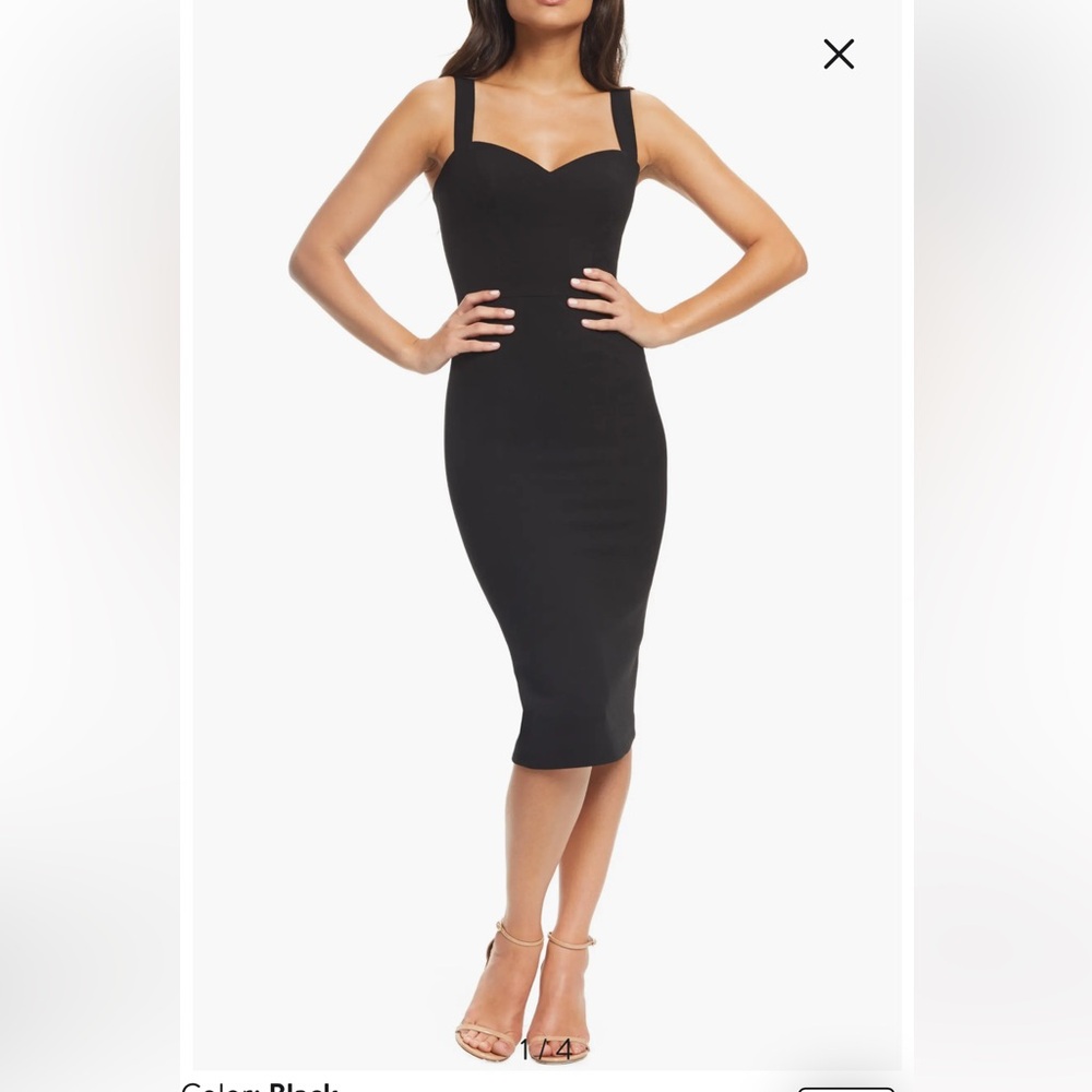 Dress The Population Nicole Sweetheart Neck Black Cocktail Dress Size M Classic